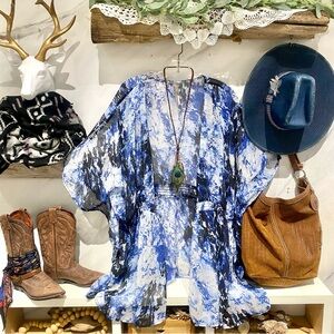 Semi sheer boho cover up w resort vacay beach vibe